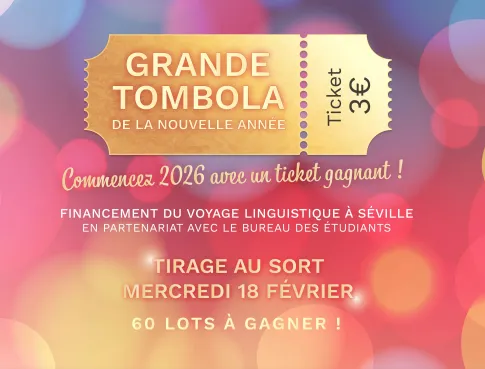 Tombola de la nouvelle ann&eacute;e : soutenez les Bac+5 pour leur voyage p&eacute;dagogique &agrave; S&eacute;ville !