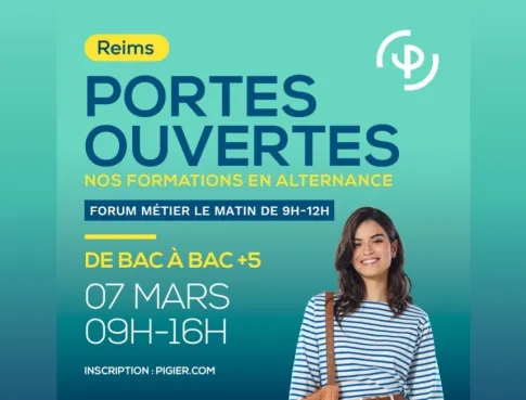 Journ&eacute;e Portes Ouvertes &agrave; Pigier Reims le 7 mars 2026 : d&eacute;couvrez votre future &eacute;cole de 9h &agrave; 16h